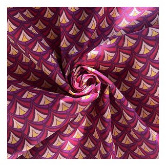 Fuchsia Art Deco Polycotton Fabric by the Metre