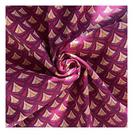 Fuchsia Art Deco Polycotton Fabric by the Metre image number 1