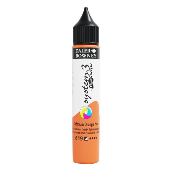 Daler-Rowney System3 Cadmium Orange Hue Fluid Acrylic 29.5ml (619) image number 1