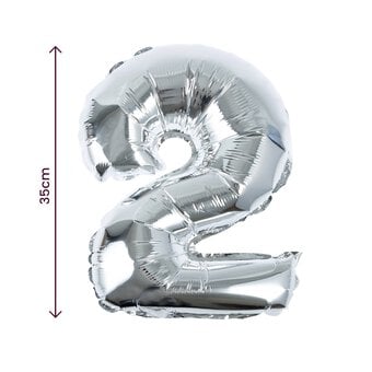 Silver Foil Number 2 Balloon