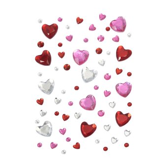 Adhesive Heart and Dot Gems