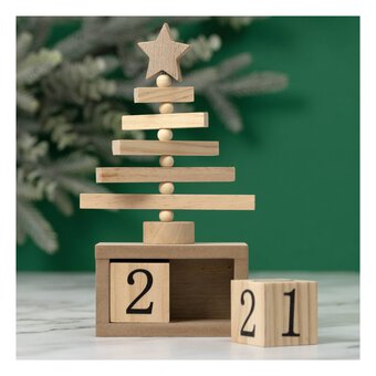 Wooden Advent Countdown Block Tree