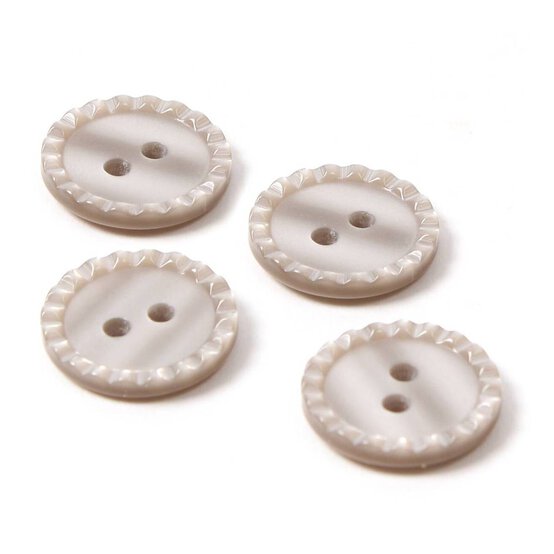 Hemline Brown Basic Fancy Edge Button 4 Pack image number 1