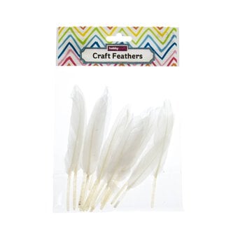 White Quill Feathers 15 Pack image number 4