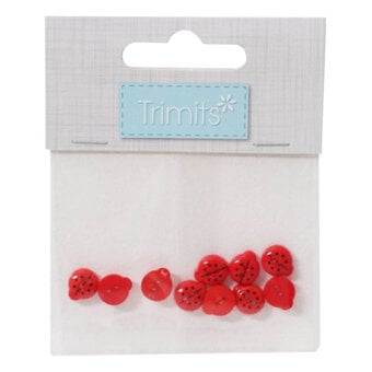 Trimits Mini Ladybird Craft Buttons 10 Pieces image number 2