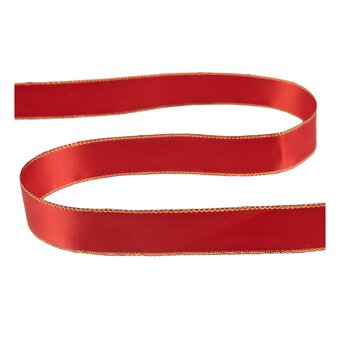Red and Gold Satin Ribbon 18mm x 3m
