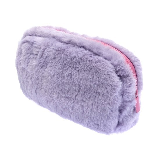 Reversible Pink and Purple Furry Pencil Case image number 1