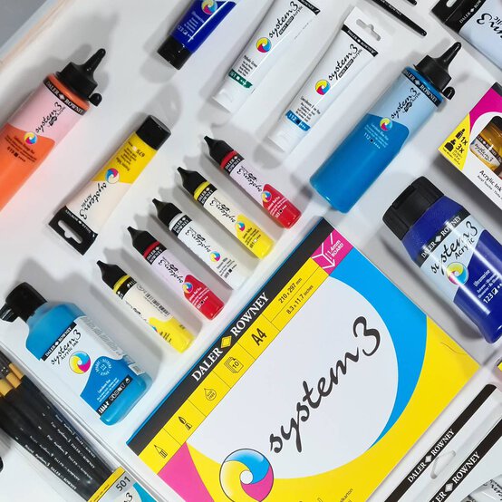 Daler-Rowney System3 Yellow Ochre Fluid Acrylic 29.5ml (663) image number 3