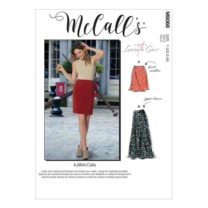 McCall’s Women's Skirt Sewing Pattern L-XXL M8068 image number 1
