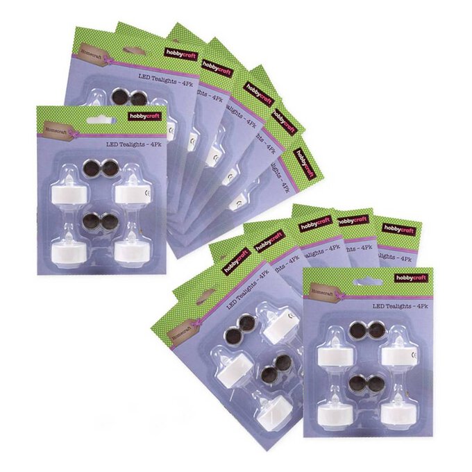 Battery LED Tea Lights Bundle 48 Pieces Hobbycraft
