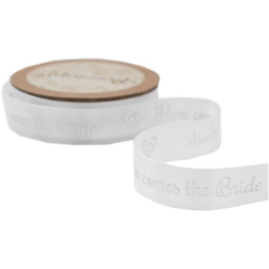 Silver Bride Satin Ribbon 15mm x 5m image number 3