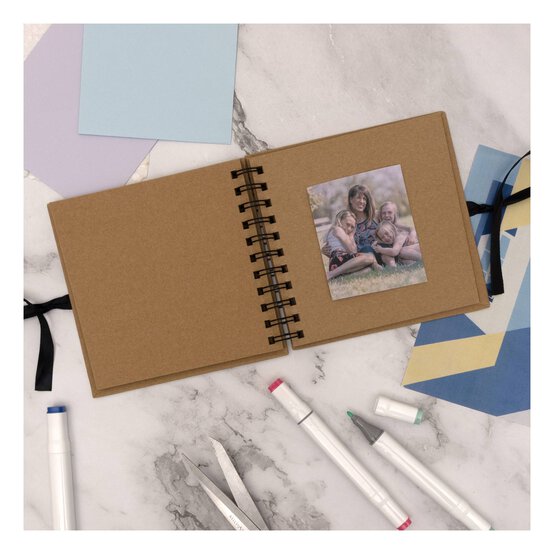 Spiral Bound Kraft Scrapbook 6 x 6 Inches image number 2