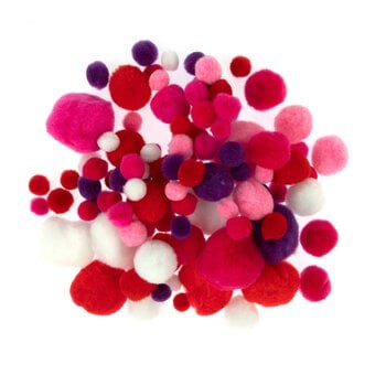 Pink and Purple Pom Poms 100 Pack