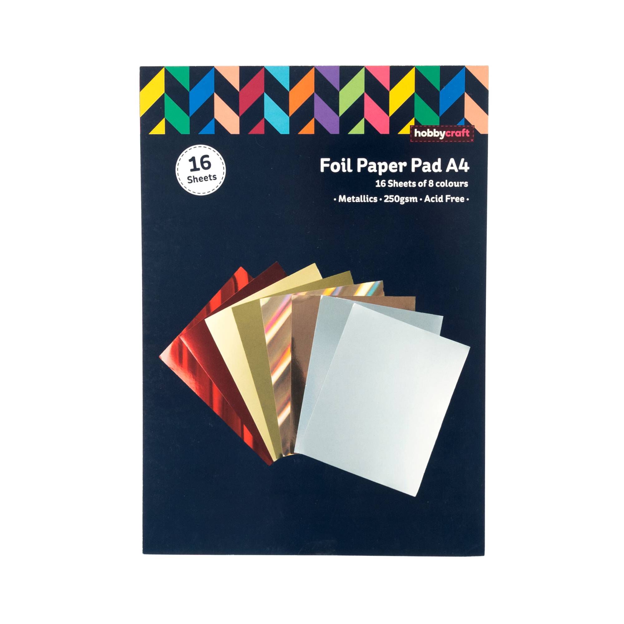 Metallic Foil Paper Pad A4 16 Pack Hobbycraft
