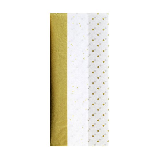 Assorted Metallic Tissue Paper 70cm x 50cm 6 Pack image number 2