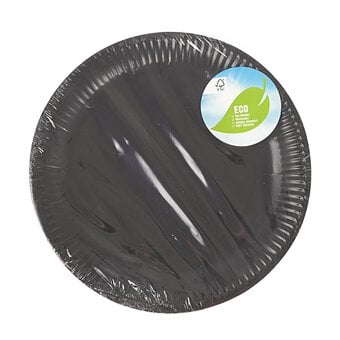 Charcoal Black Paper Plates 8 Pack image number 3