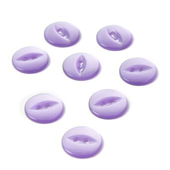 Hemline Lilac Basic Fish Eye Button 8 Pack