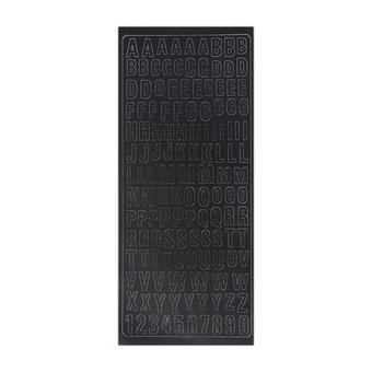 Anita's Black Uppercase Alphabet and Number Outline Stickers