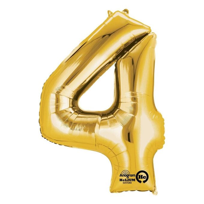 Extra Large Gold 4 Helium Foil Balloon image number 1