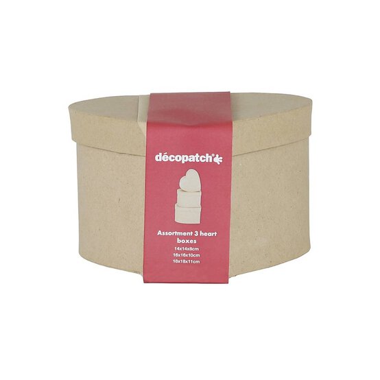 Decopatch Mache Heart Nested Boxes 3 Pack image number 2