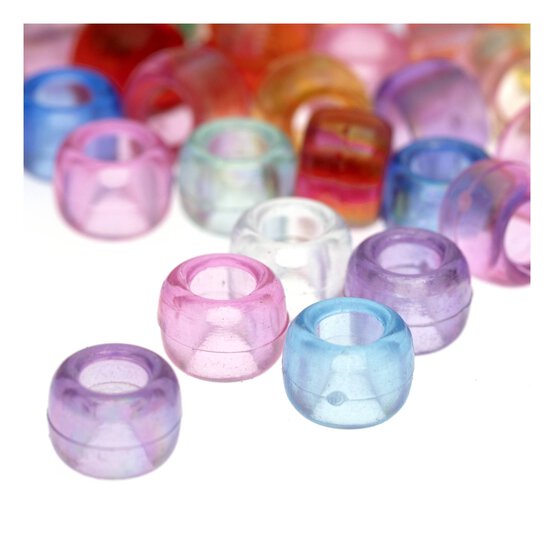 Mixed Iridescent Pastel Pony Beads 50g image number 2