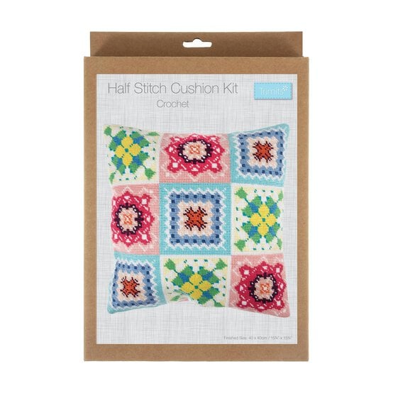 Trimits Granny Square Half Stitch Cushion Kit 40cm x 40cm image number 1