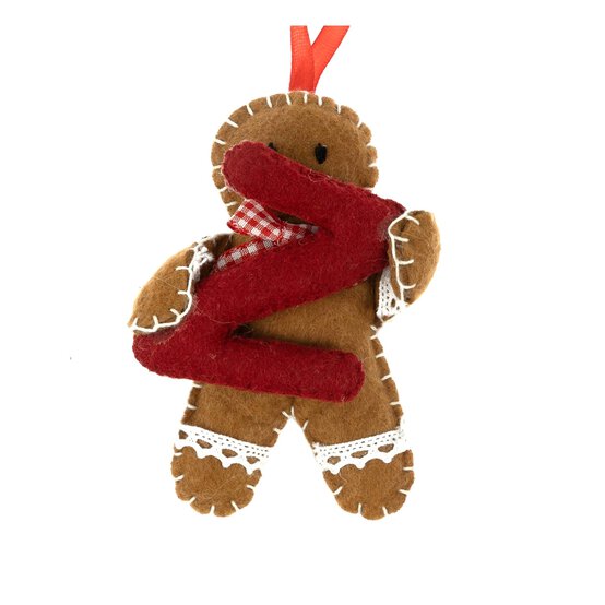 Hanging Gingerbread Felt Letter Z Decoration image number 3