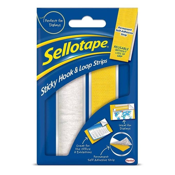 Sellotape Sticky Hook and Loop Strips 20 Pack image number 1