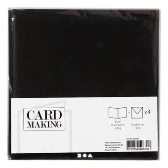 Black Cards and Envelopes 6 x 6 Inches 4 Pack