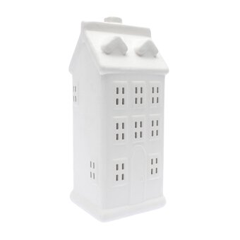 Light-Up Tall Ceramic House 15cm