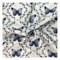 Butterflies on White Cotton Print Fabric by the Metre image number 1