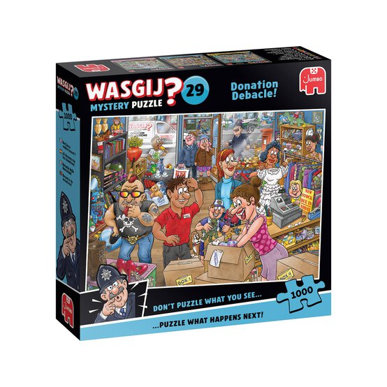 Wasgij Mystery 29 Donation Debacle Jigsaw Puzzle 1000 Pieces image number 1