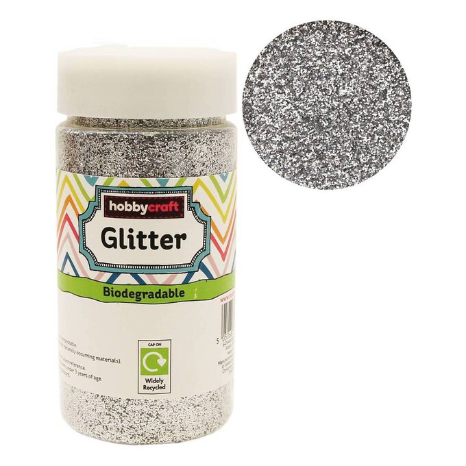 Silver Biodegradable Glitter Shaker 250g image number 1
