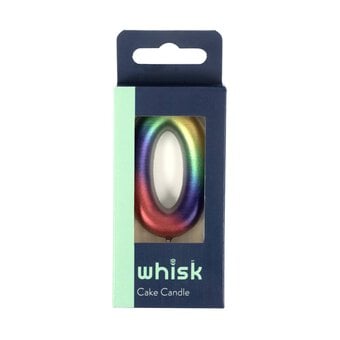 Whisk Metallic Rainbow Number 0 Candle