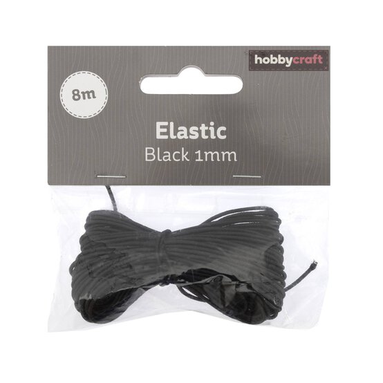 Black Elastic 1mm x 8m image number 1