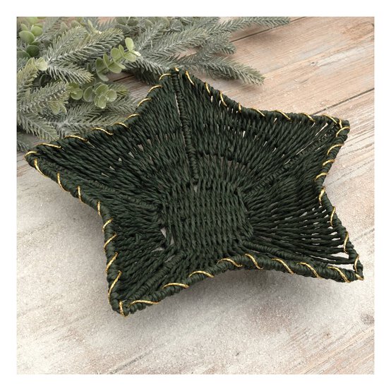 Green Star Wicker Basket 34cm image number 1