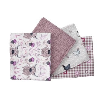 Blackbird Farm Caledonian Cow Cotton Fat Quarters 4 Pack