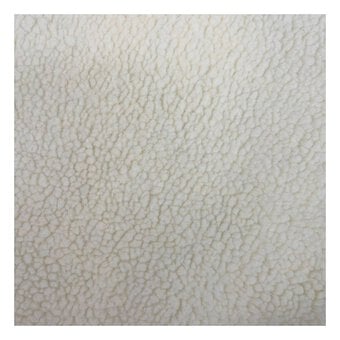 Cream Faux Sheepskin Sherpa Fabric by the Metre image number 2