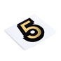 Black and Gold Vinyl Number 5 Sticker 5cm image number 2