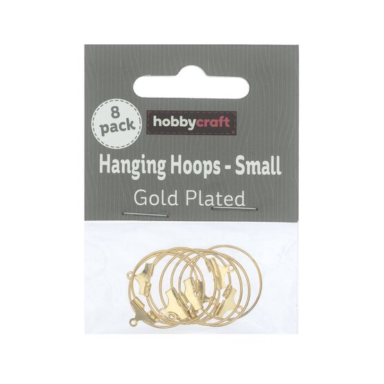 Gold Plated Hanging Hoops 15mm 8 Pack image number 1
