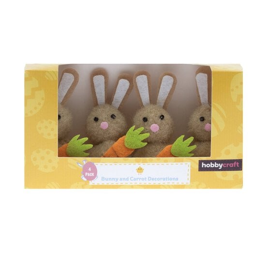 Felt Bunny and Carrot Embellishments 4 Pack image number 4