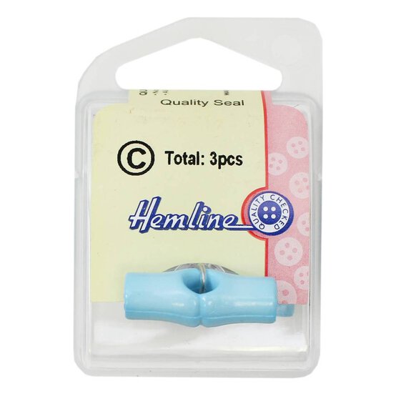 Hemline Blue Basic Toggle Button 3 Pack image number 2