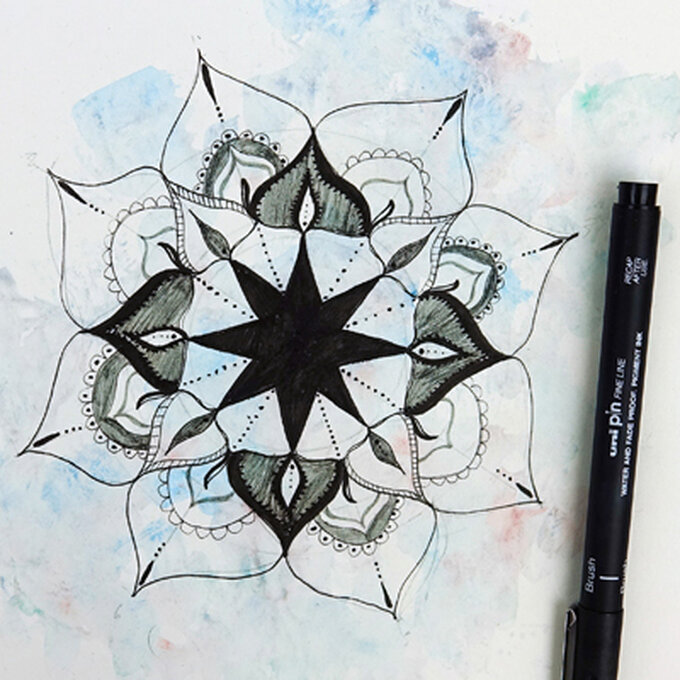 How to Draw a Mandala with Uni Pin Pens image number 1