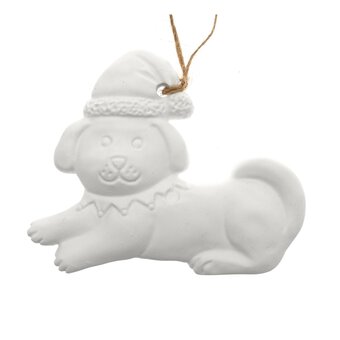 Hanging Ceramic Dog Decoration 10cm