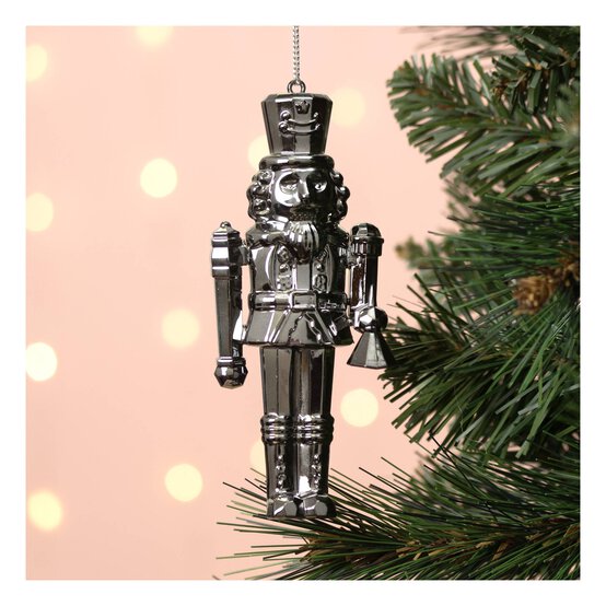 Hanging Black Nutcracker Decoration 12cm image number 1