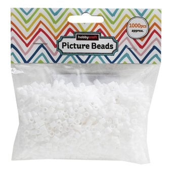 White Picture Beads 1000 Pieces