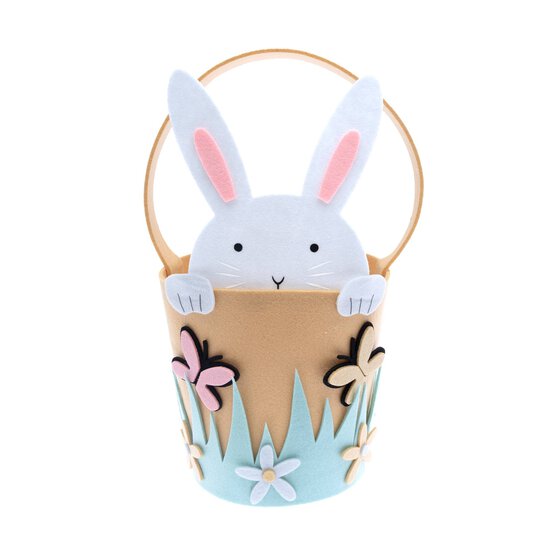 White Bunny Felt Bucket image number 3