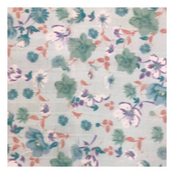 Green Watercolour Floral Fabric by the Metre image number 2
