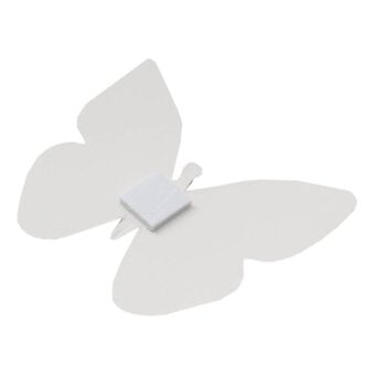 Silver Glitter Butterfly Toppers 6 Pack