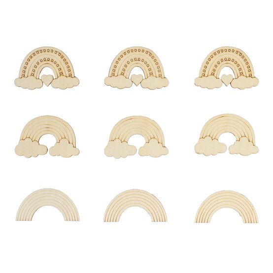 Decorate Your Own Rainbow Wooden Shapes 9 Pack image number 3